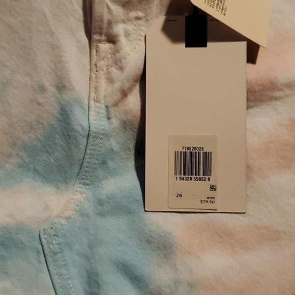 Levi's Womens High-Rise Deconstructed tie dye denim y2k 90s vibes skirt sz 25 28 - Picture 11 of 13